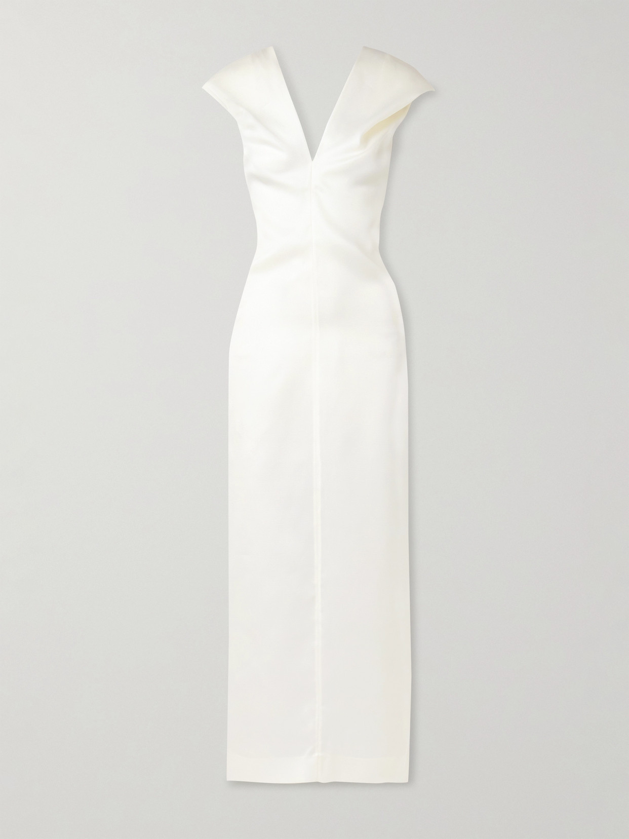 KHAITE - Ima Gathered Silk-gazar Midi Dress - White
