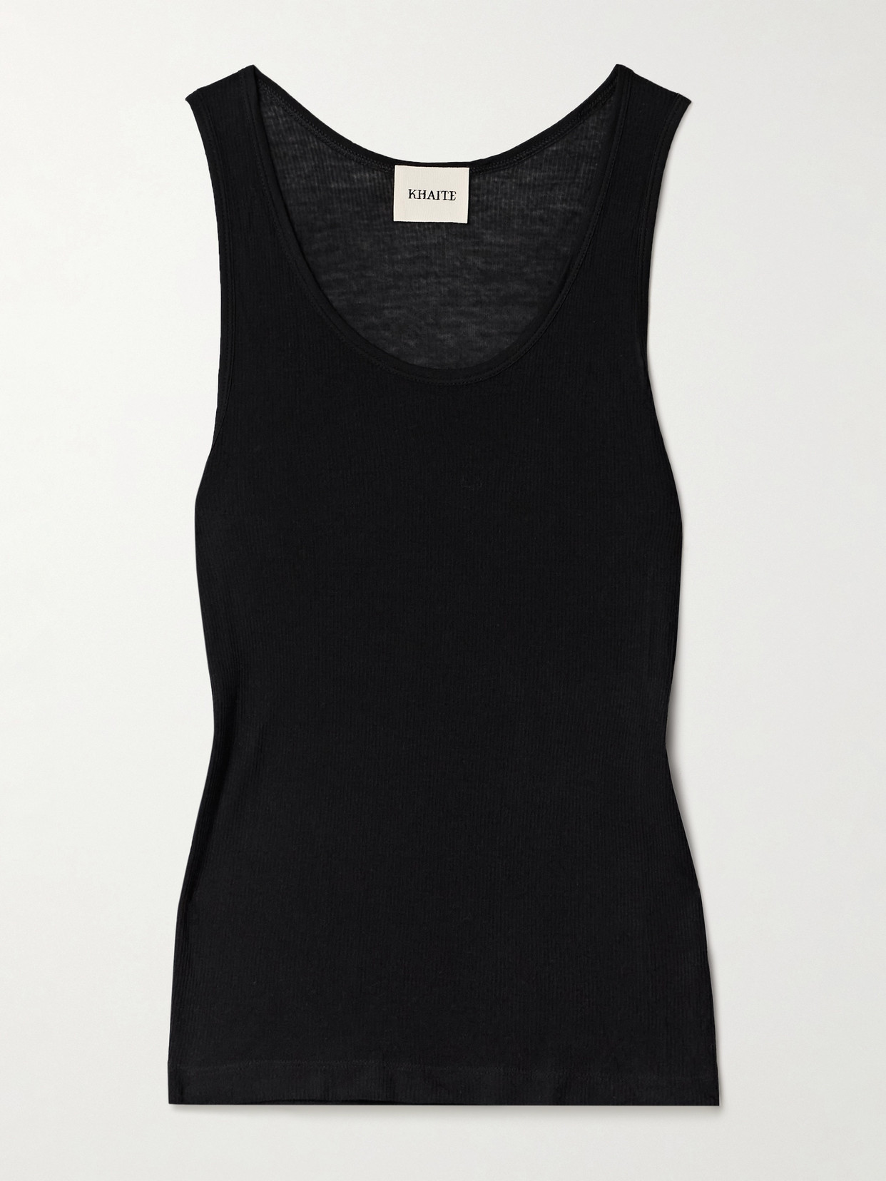 Khaite Johnnie Ribbed-knit Tank In Black