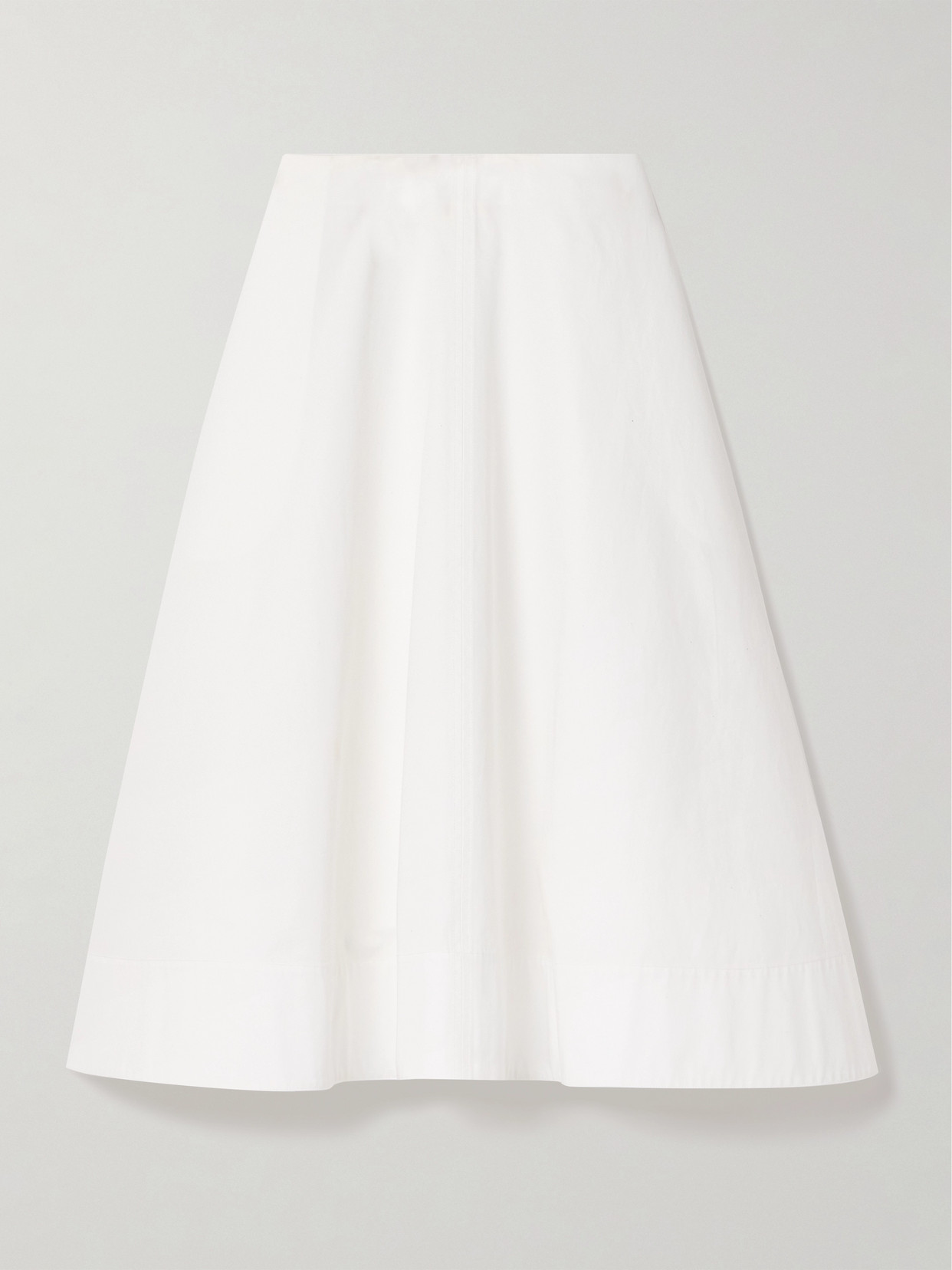 Khaite Renta Cotton Midi Skirt In White