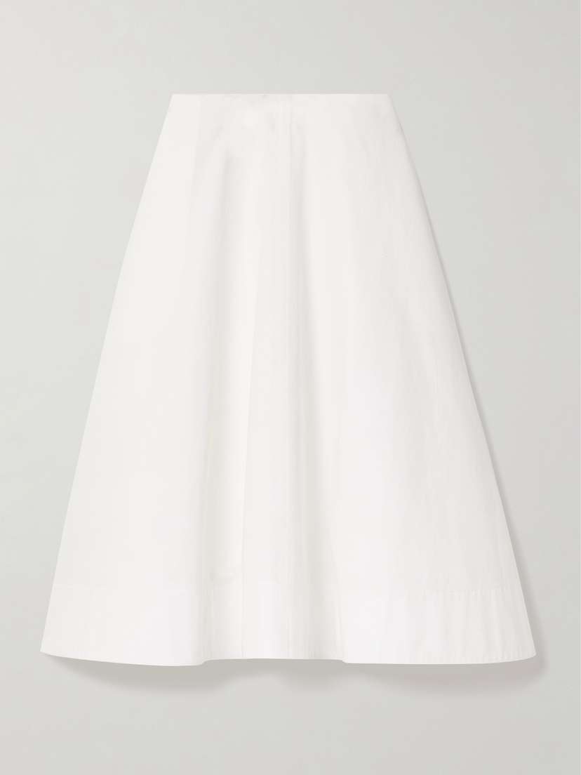 Khaite Renta Cotton-poplin Midi Skirt