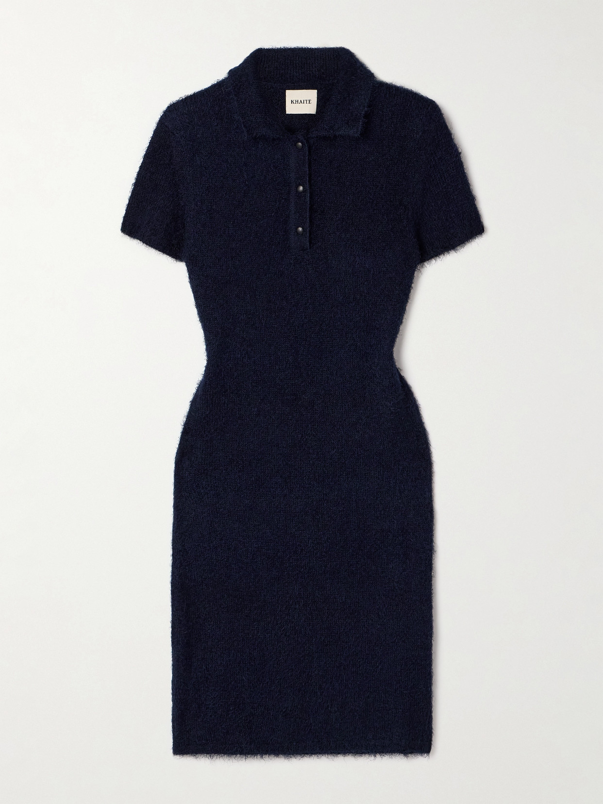 Khaite Gracielab Brushed Silk And Cashmere-blend Mini Dress In Blue