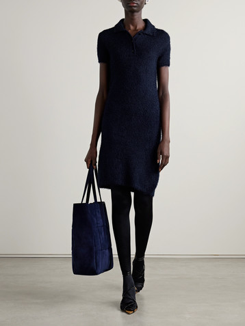 KHAITE Gracielab brushed silk and cashmere-blend mini dress