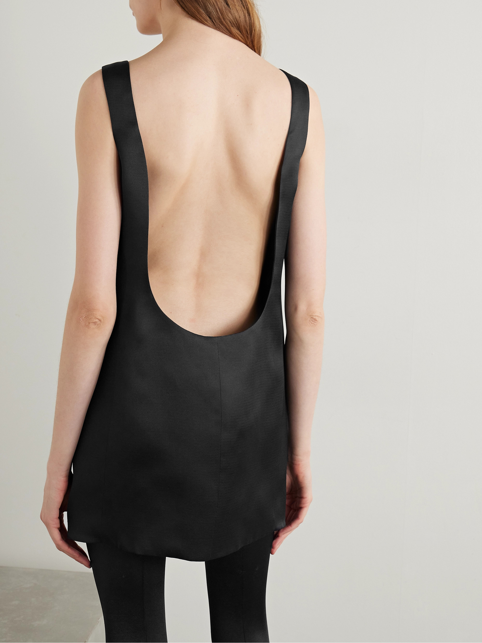 KHAITE Pranta open-back silk-gazar mini dress