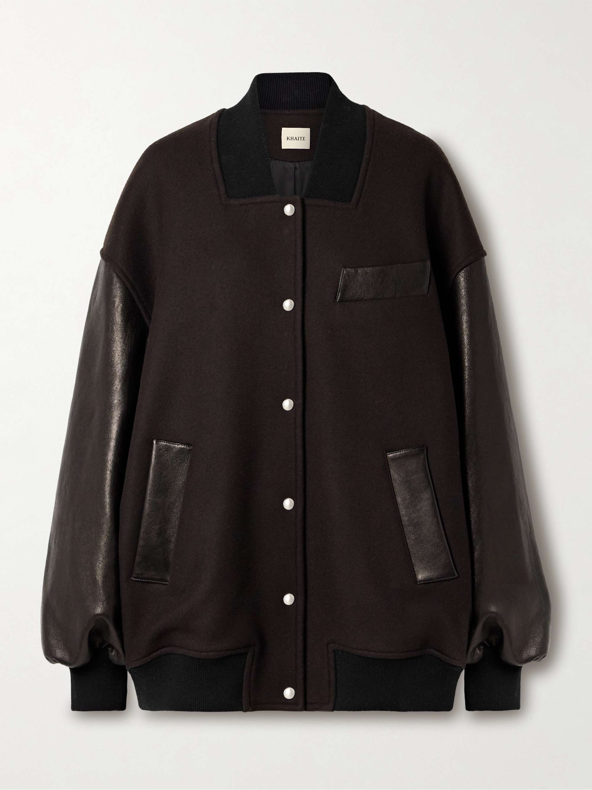 Wool and leather bomber jacket hotsell