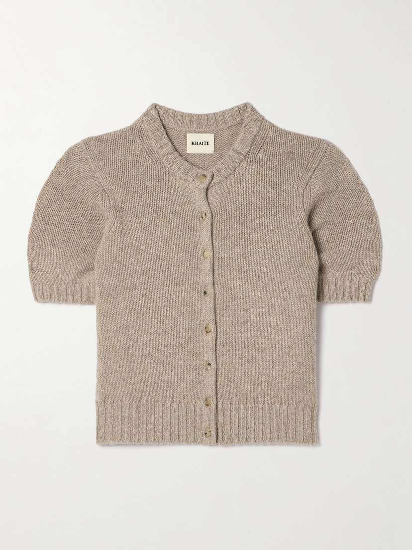 Khaite Nora Cropped Cashmere-blend Cardigan