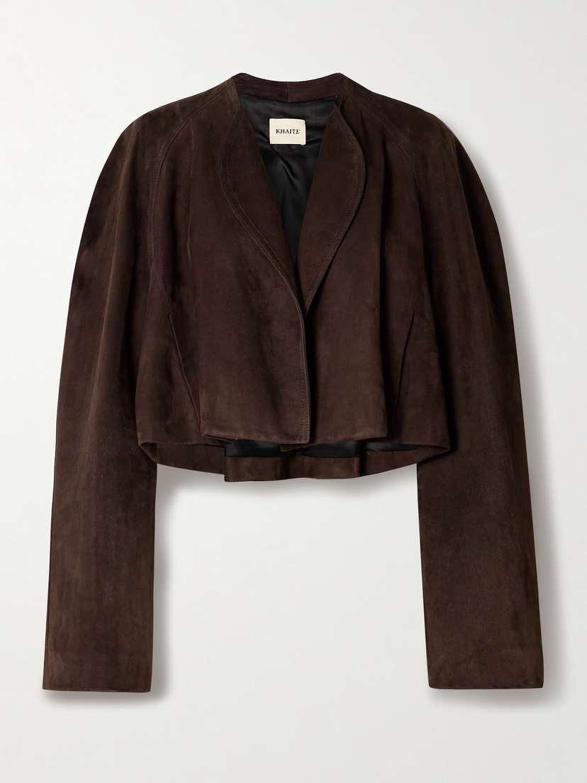 Khaite Garothy Cropped Suede Jacket