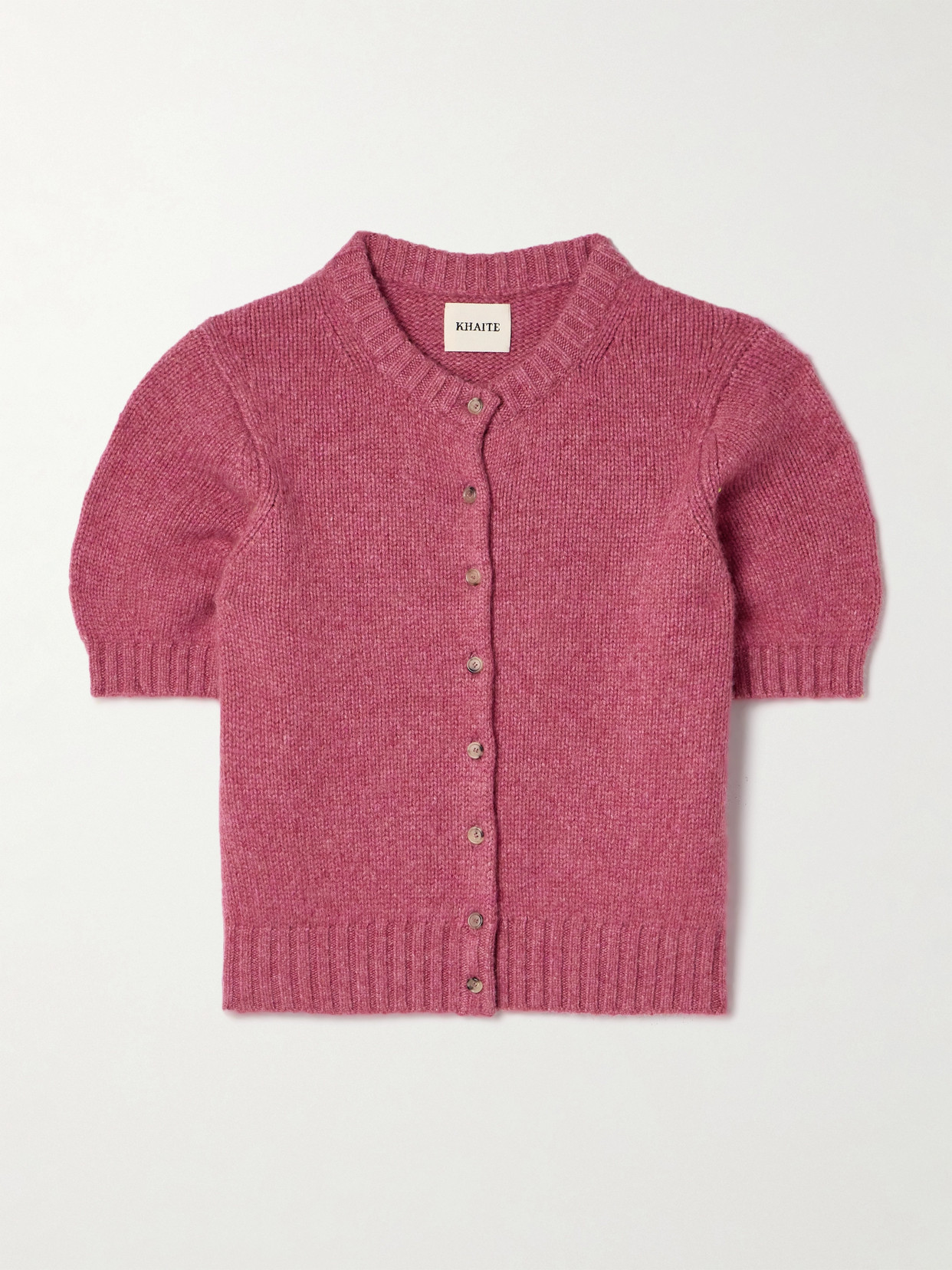 Khaite Nora Cropped Cashmere-blend Cardigan In Pink