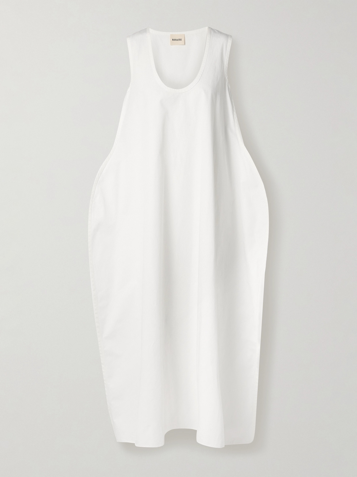 KHAITE COLI COTTON-POPLIN MIDI DRESS