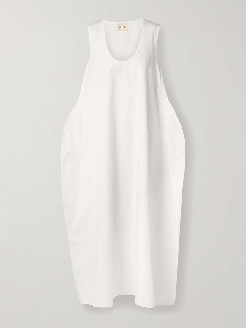 Khaite Coli Cotton-poplin Midi Dress