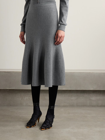 KHAITE Odil wool-blend midi skirt