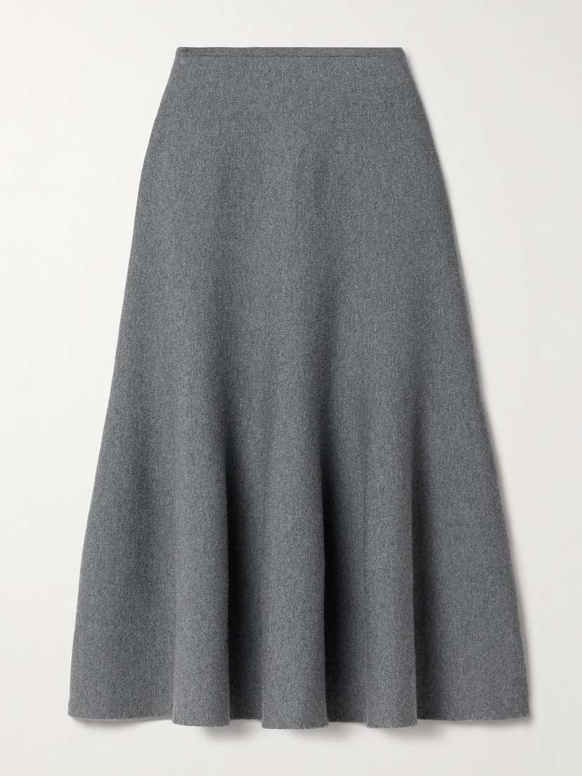 Khaite Odil Wool-blend Midi Skirt