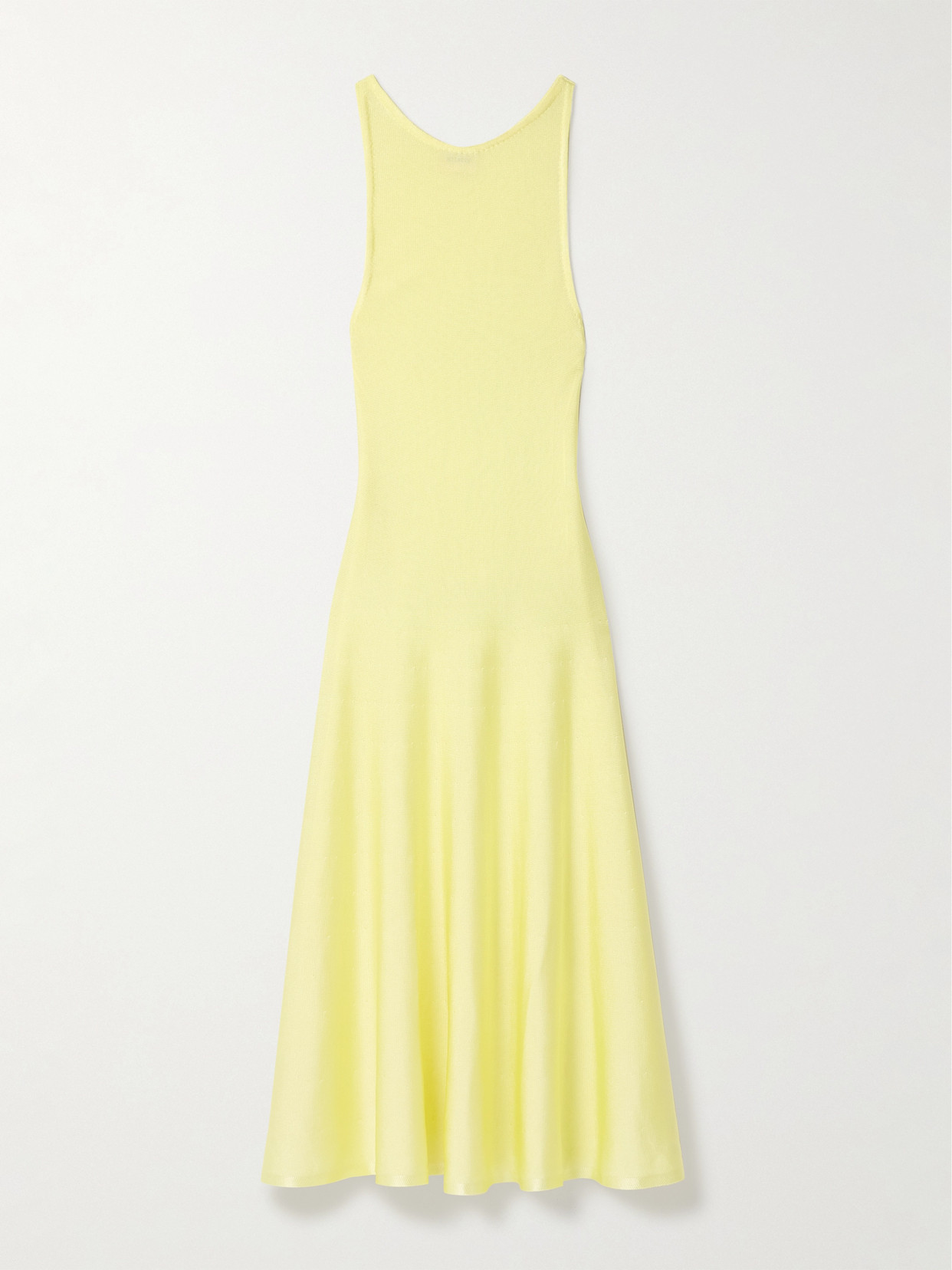 Khaite Hencil Knitted Midi Dress In Yellow