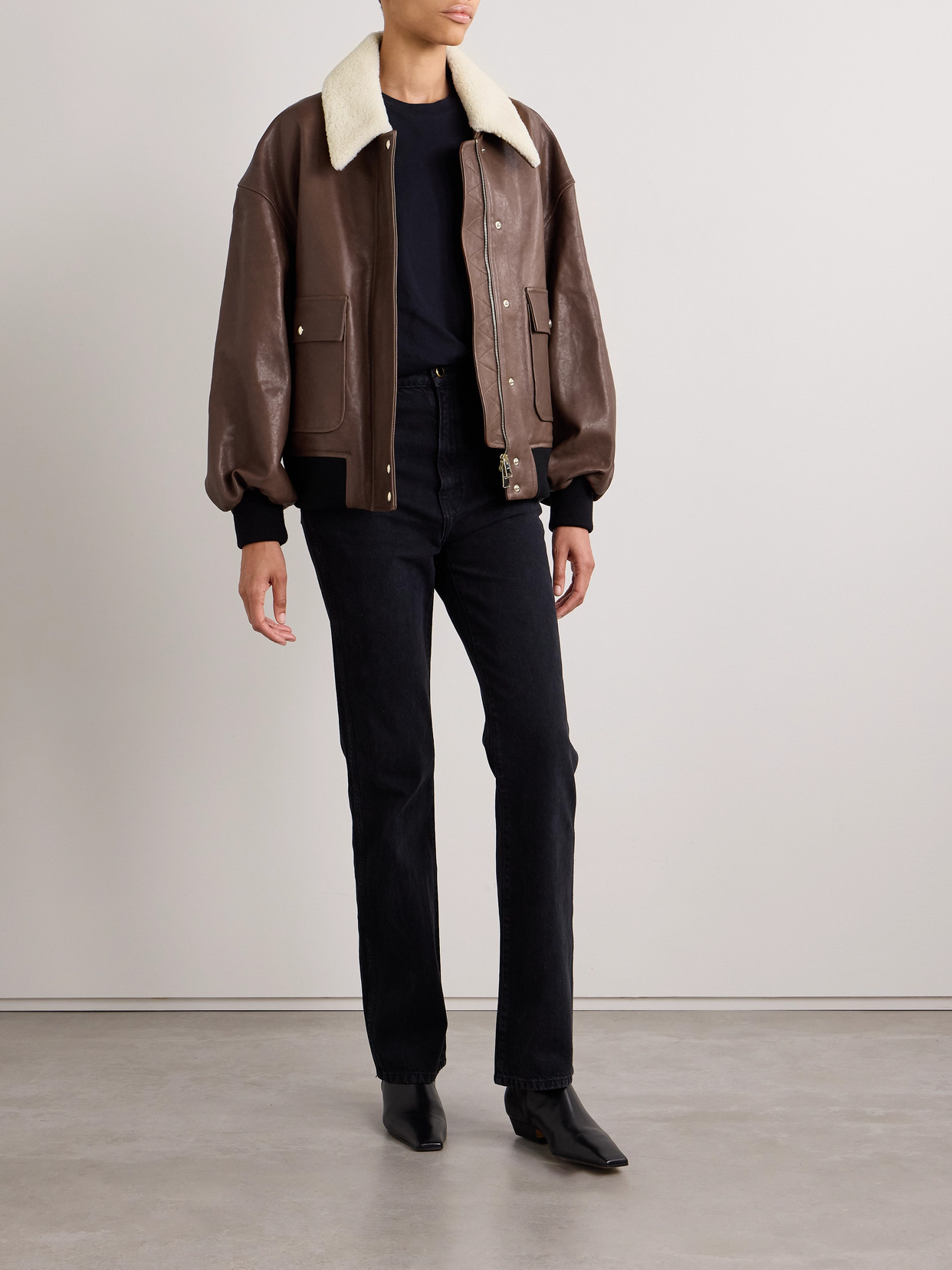Khaite Shellar Jacket Classic Brown Leather In Brown