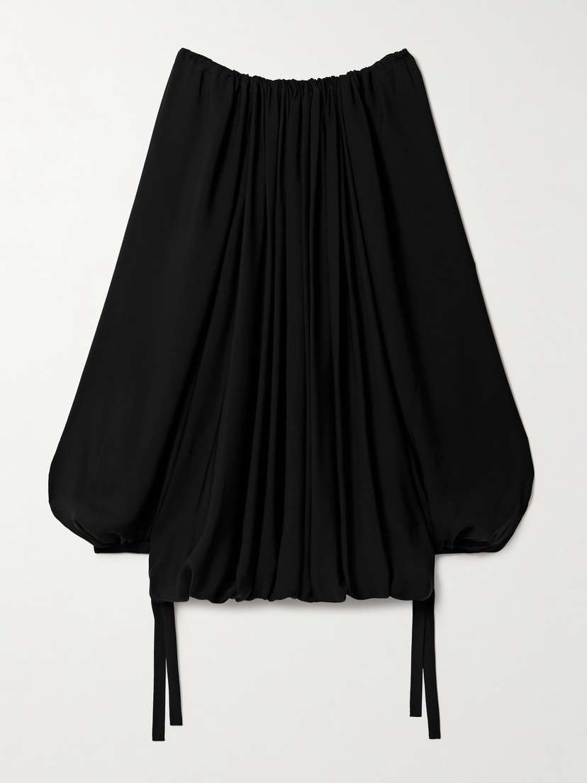 Khaite Nash Oversized Off-the-shoulder Silk Crepe De Chine Blouse