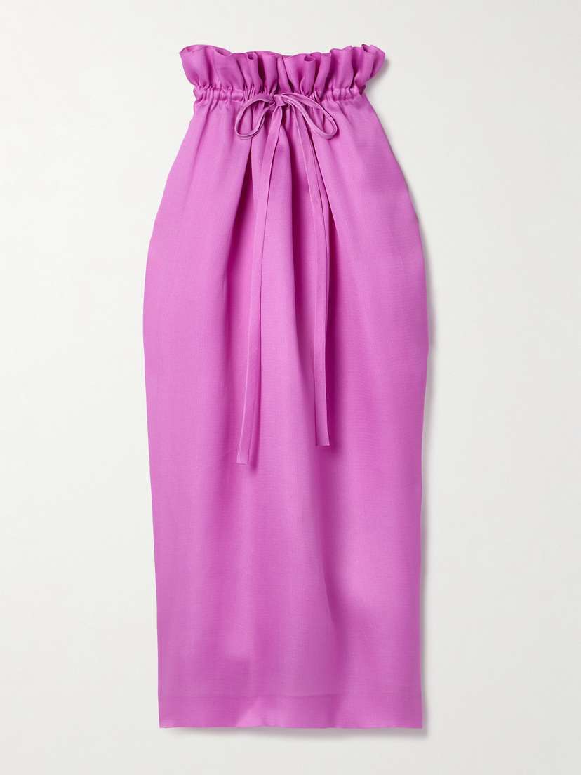 Khaite Ember Gathered Silk-gazar Maxi Skirt