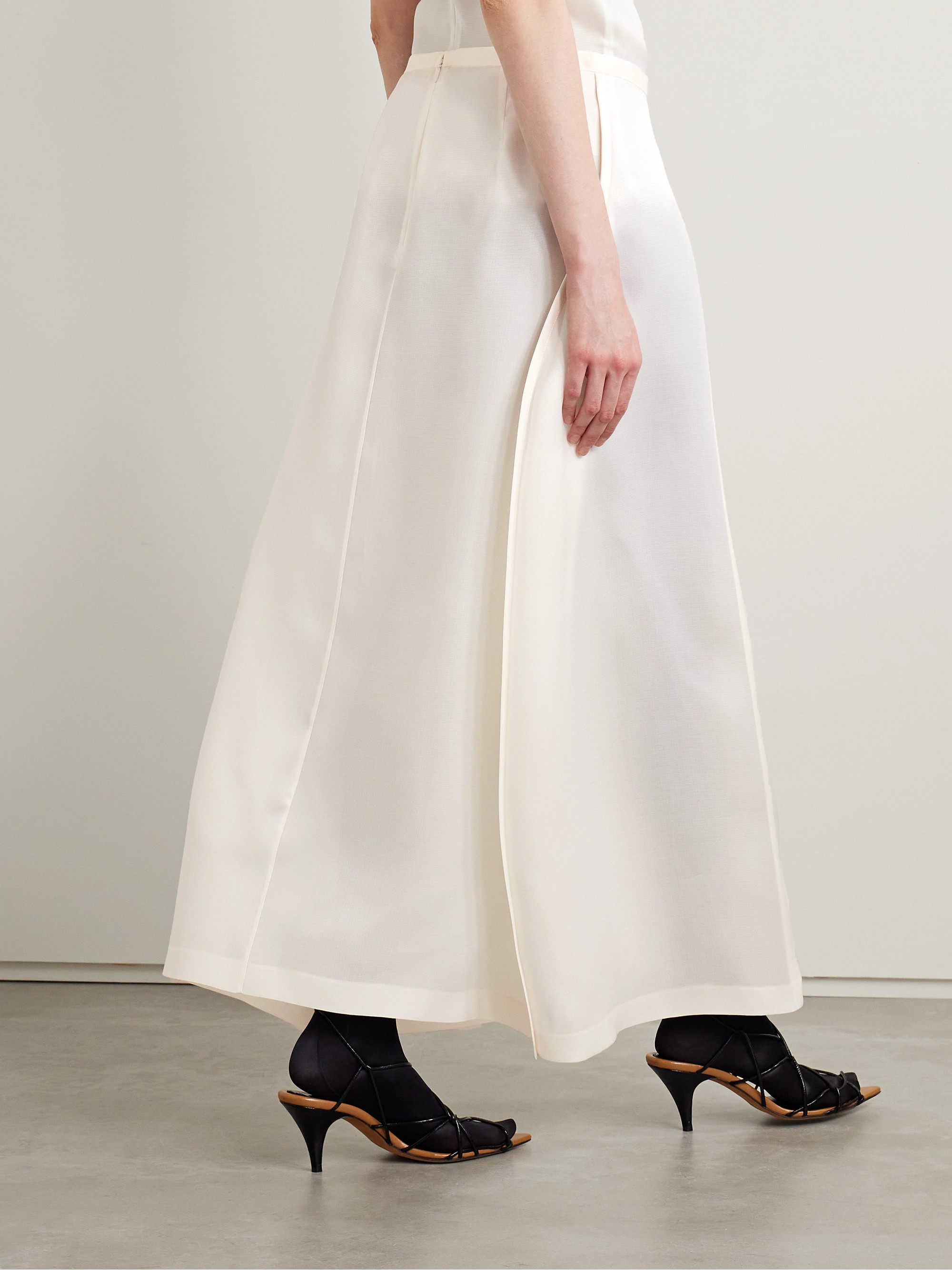 KHAITE Mila wrap-effect silk-gazar maxi skirt thumbnail