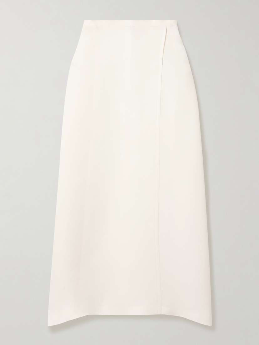 Khaite Mila Wrap-effect Silk-gazar Maxi Skirt