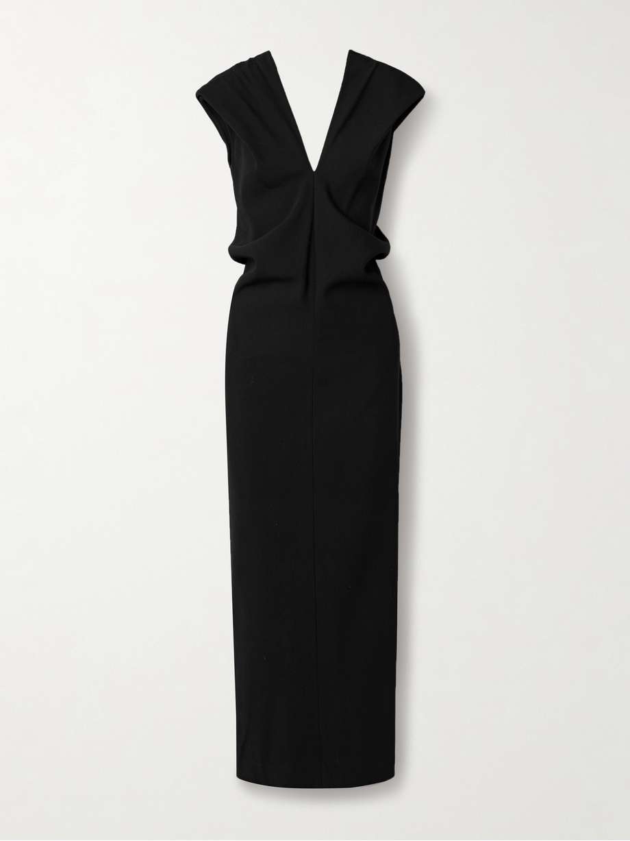 ima wool-blend grain de poudre maxi dress