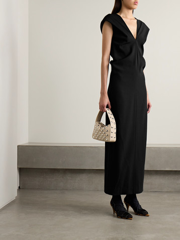 KHAITE Ima wool-blend grain de poudre maxi dress