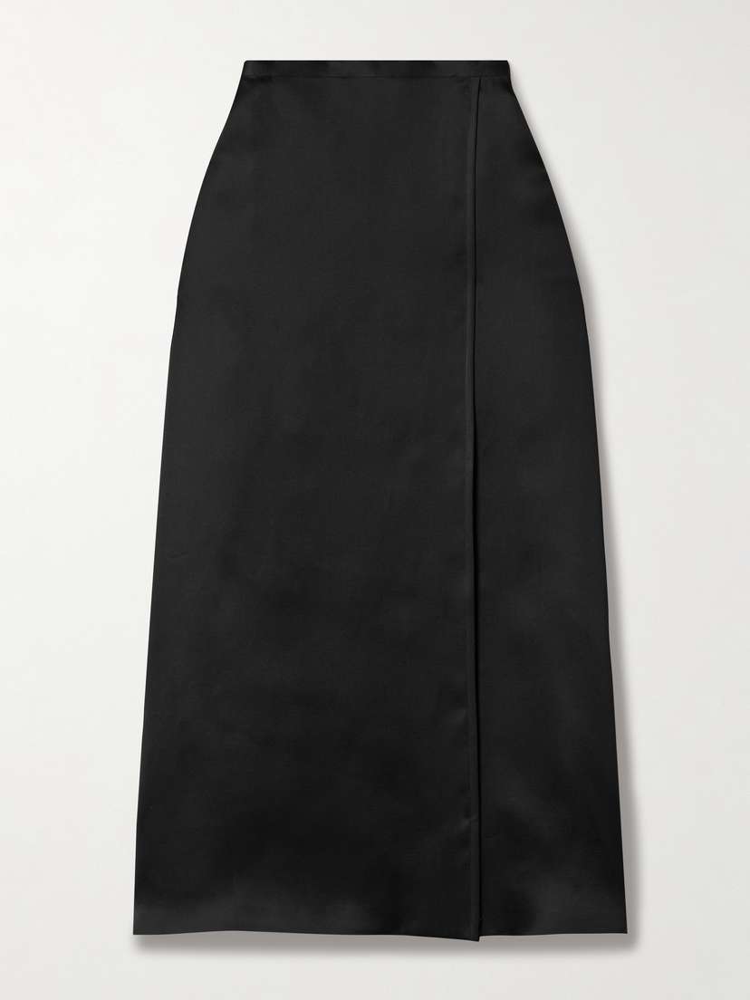 Khaite — Mila wrap-effect silk-gazar maxi skirt