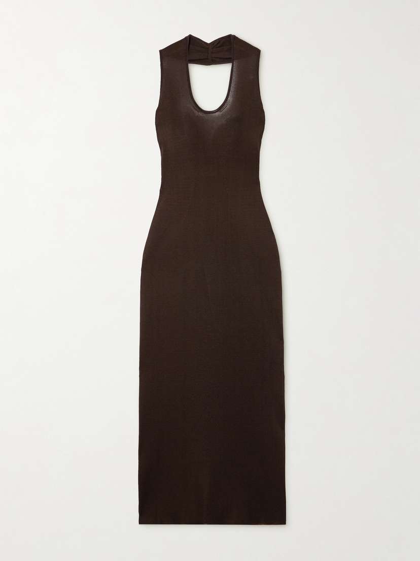 Khaite Coraline Jersey Halterneck Midi Dress