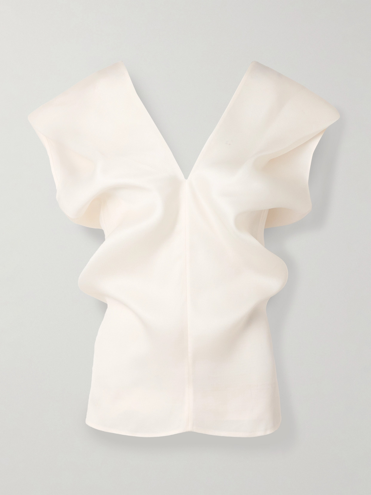 Khaite Ami Silk Organza Top In White