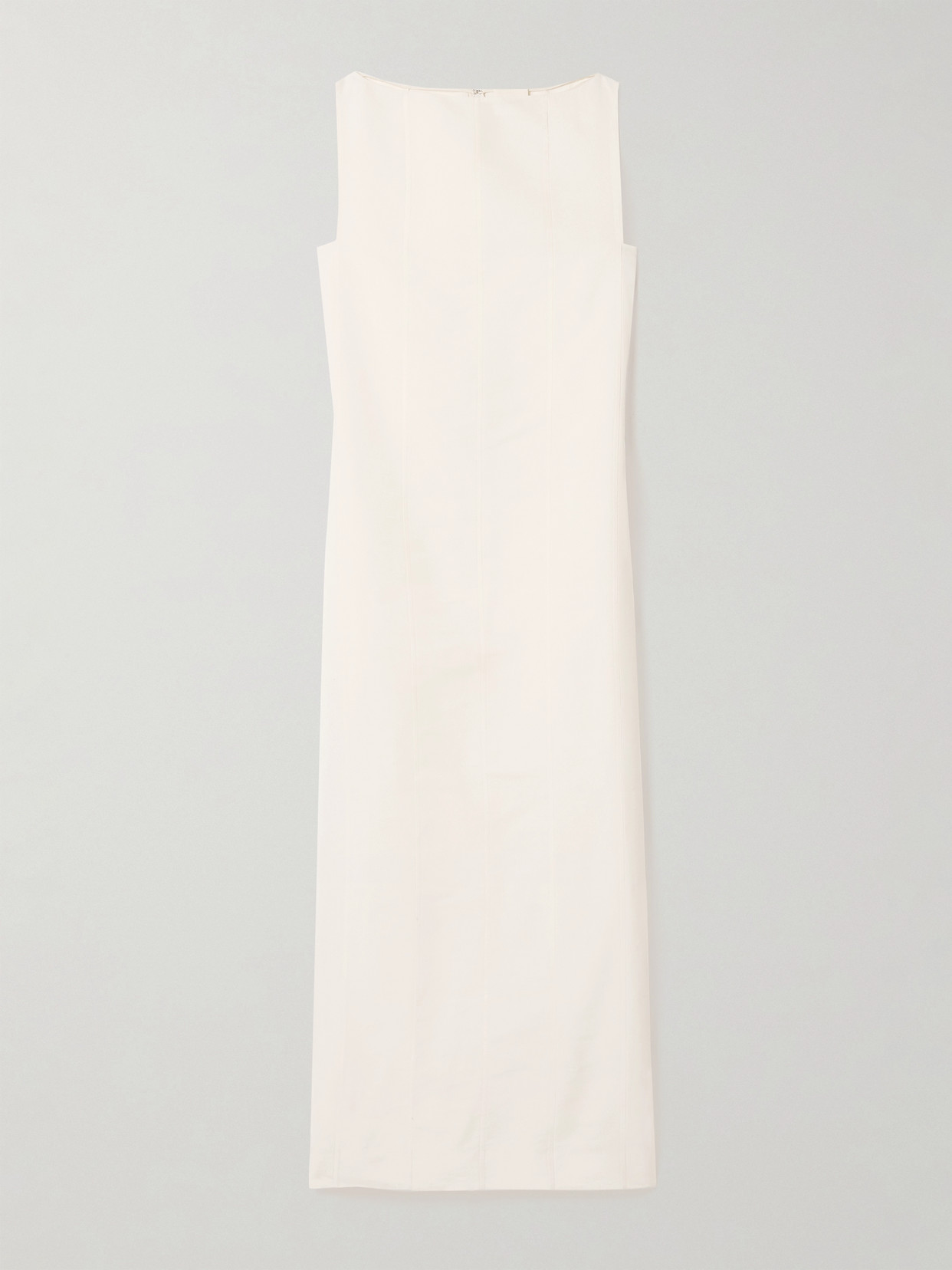 Khaite Martay Cotton-poplin Midi Dress In Cream