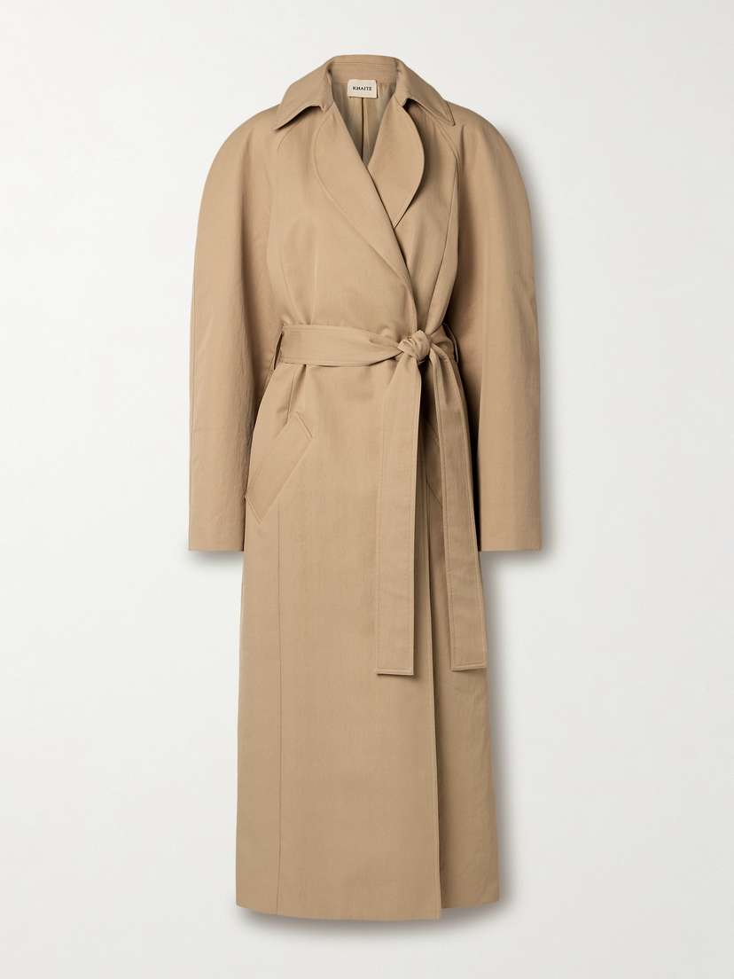 Khaite Roth Belted Cotton-blend Twill Coat