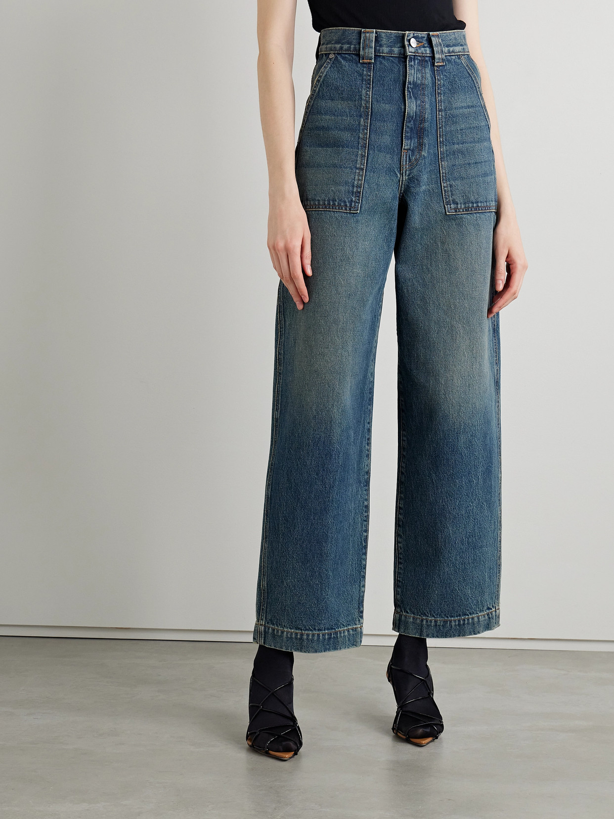 Khaite Hewitt High-rise Straight-leg Jeans In Blue
