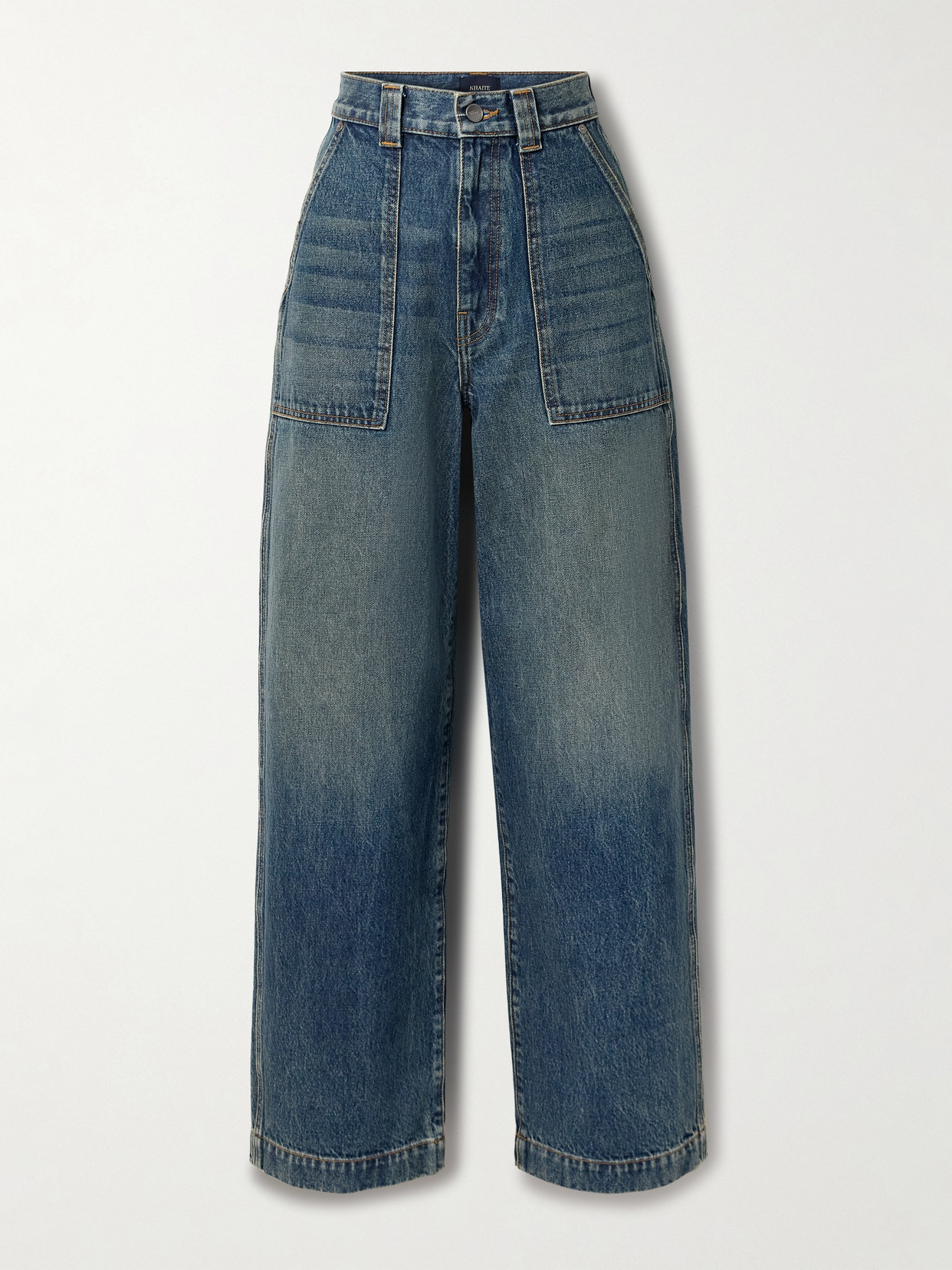 Khaite Hewitt High-rise Straight-leg Jeans In Blue