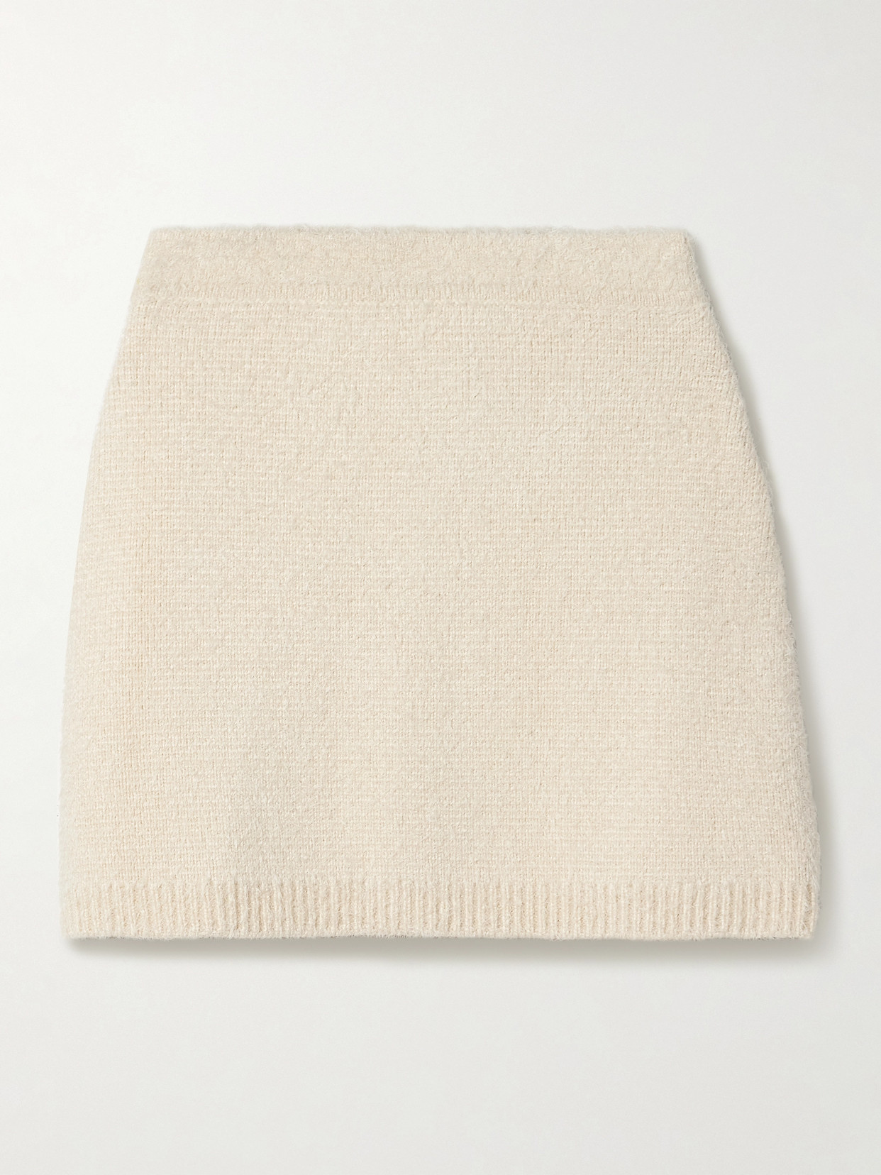 Khaite Darrion Brushed Silk And Cashmere-blend Mini Skirt In Cream