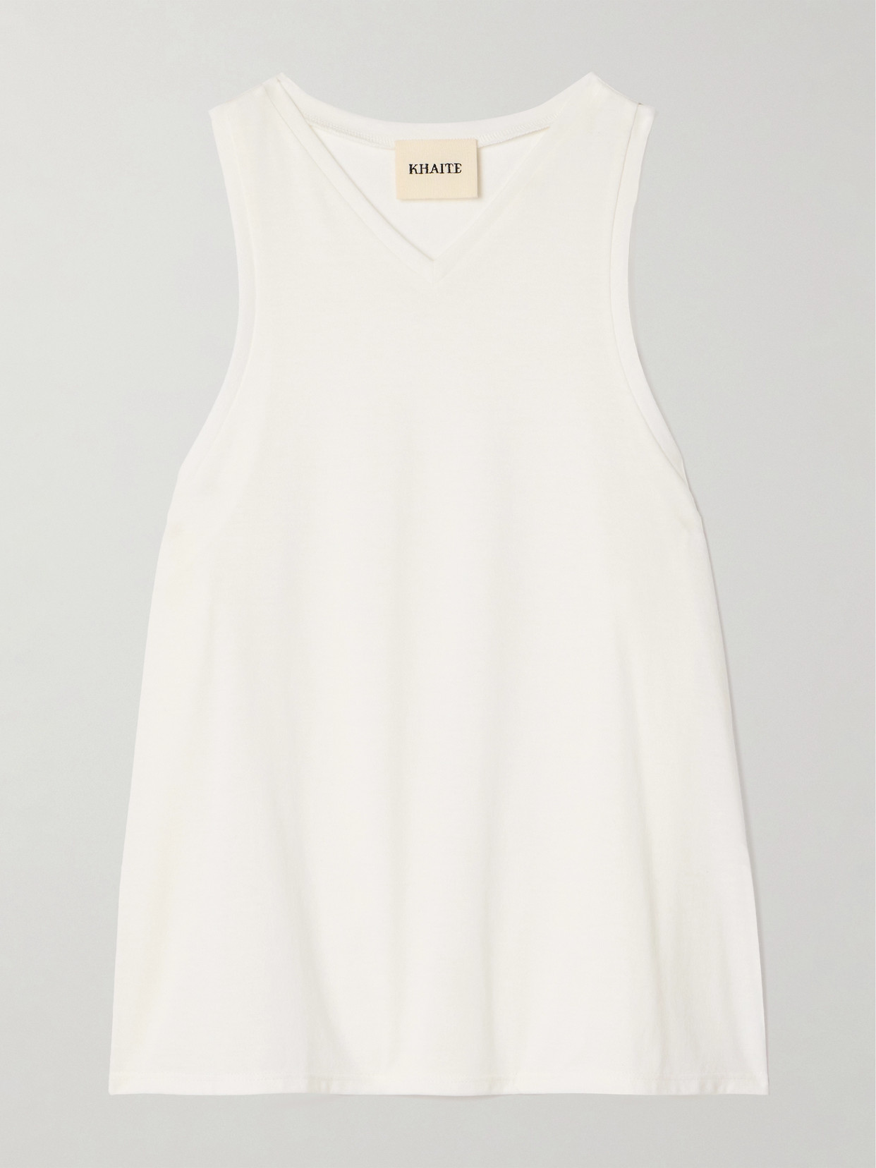 Khaite Netta Cotton-blend Jersey Tank In Cream