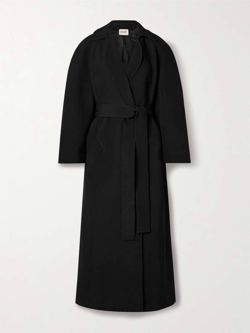 Khaite Roth Belted Grain De Poudre Coat