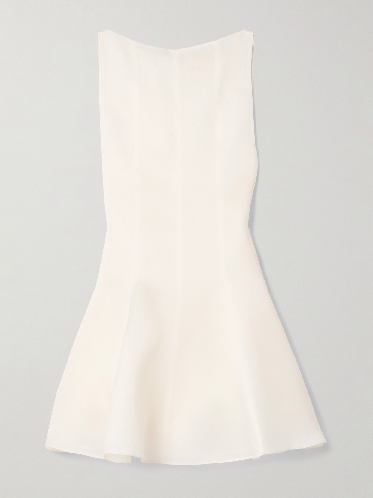 Khaite Mags Silk-gazar Mini Dress In Cream