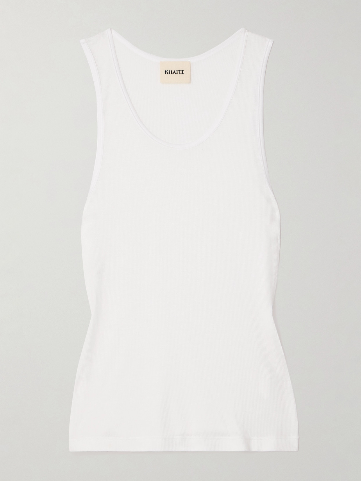 Khaite Johnnie Ribbed-knit Tank In White