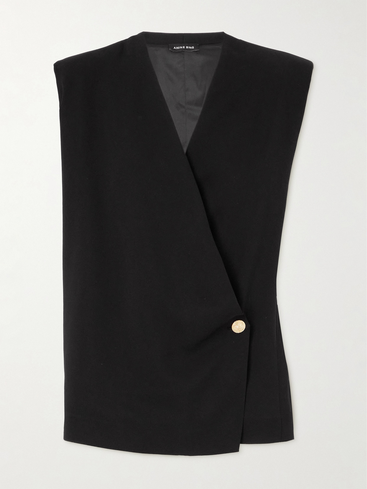 Shop Anine Bing Venice Crepe Blouse In Black