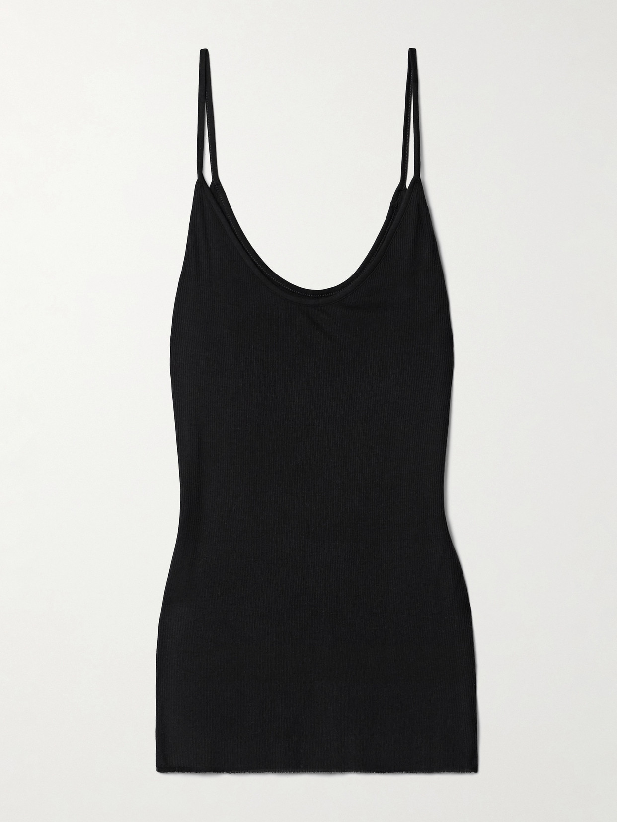 Khaite Selee Ribbed-knit Tank In Black