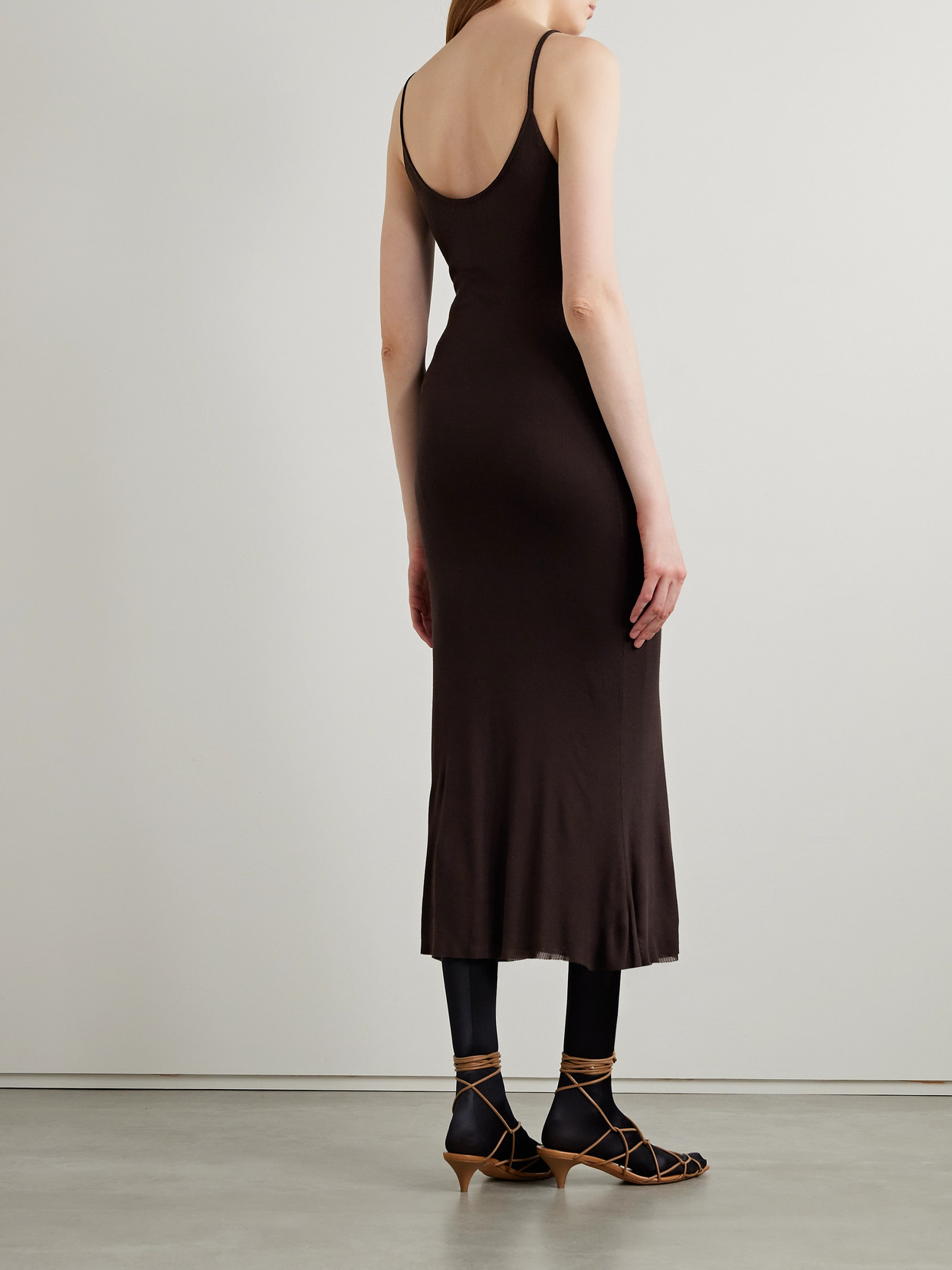 KHAITE LEESAL JERSEY MIDI DRESS