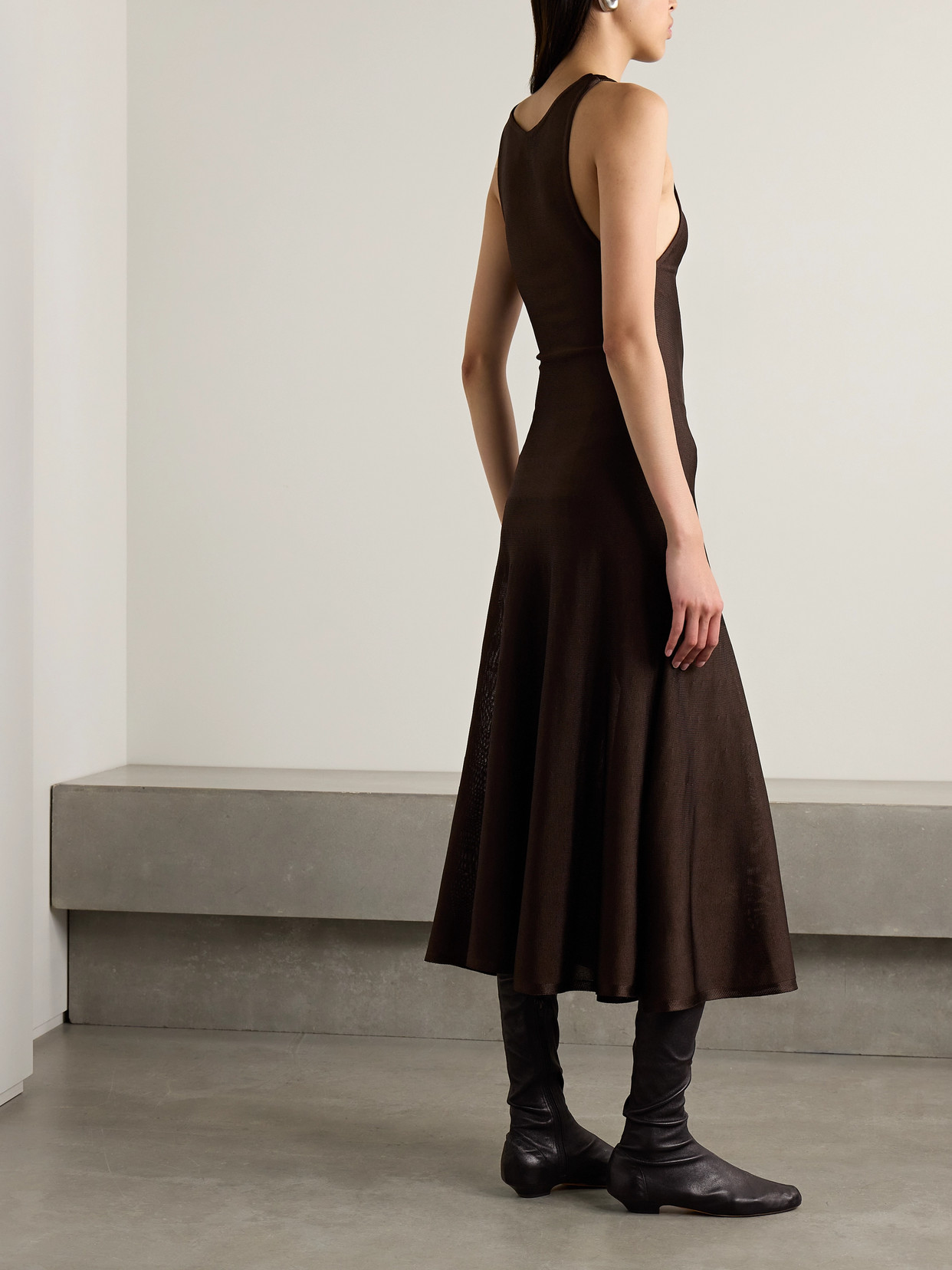 KHAITE HENCIL KNITTED MIDI DRESS