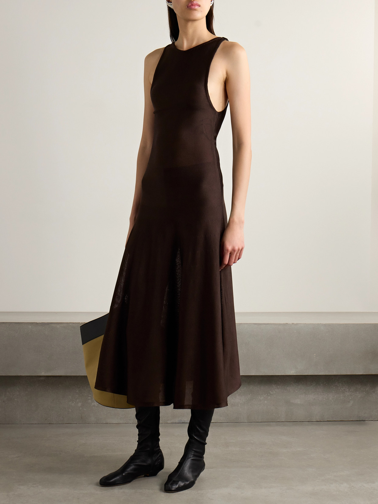 KHAITE HENCIL KNITTED MIDI DRESS