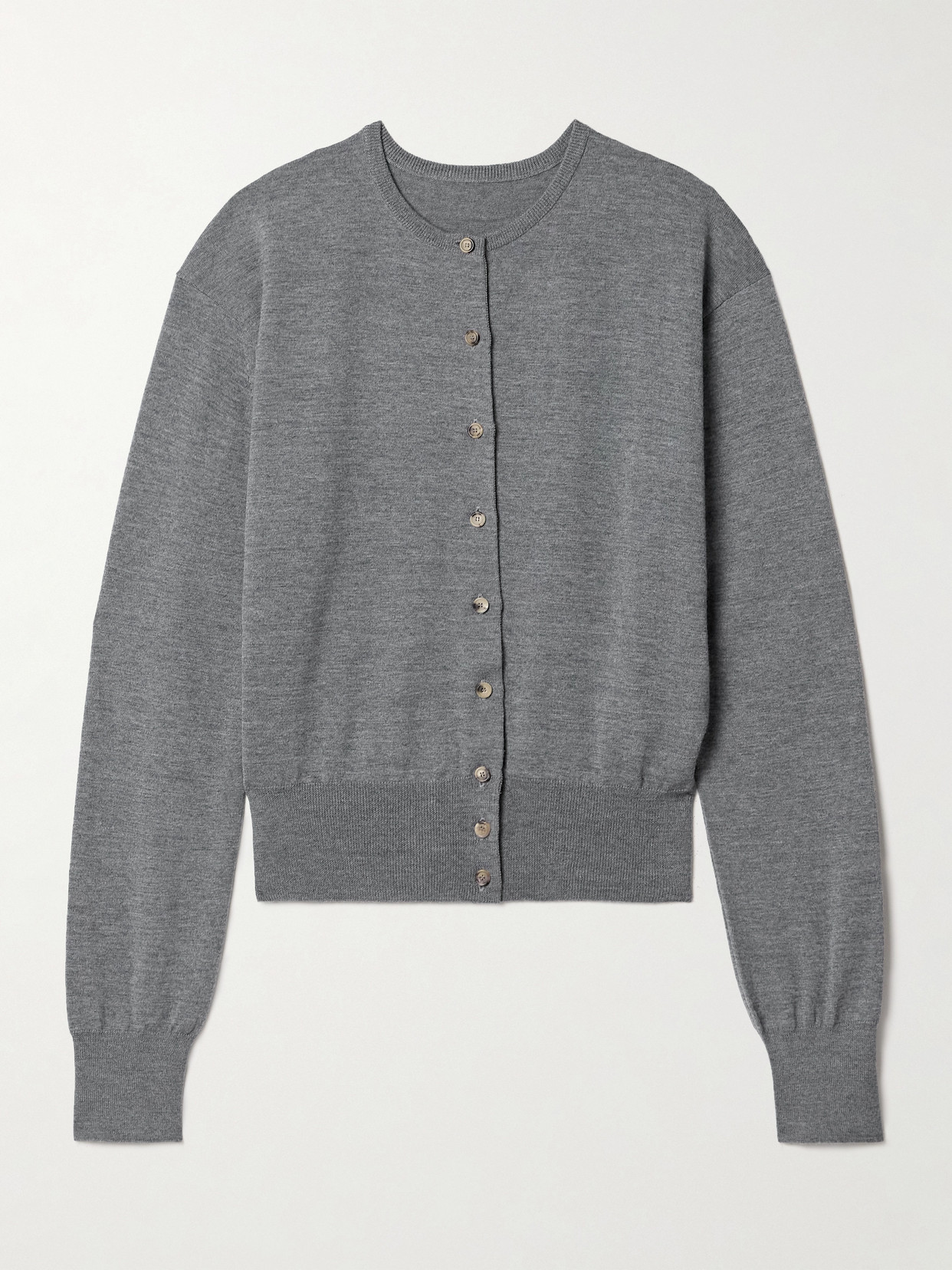 Khaite Jackie Wool-blend Cardigan In Gray