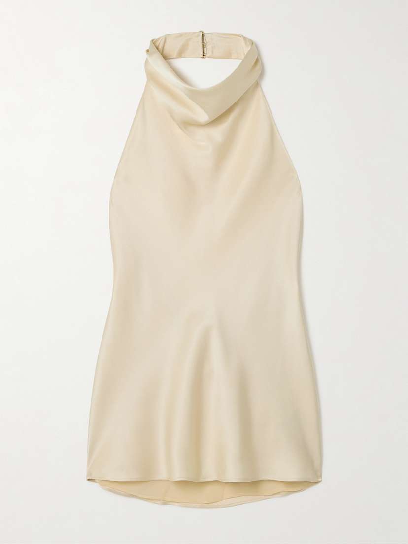 Anine Bing Eliana Silk-satin Halterneck Top - x small