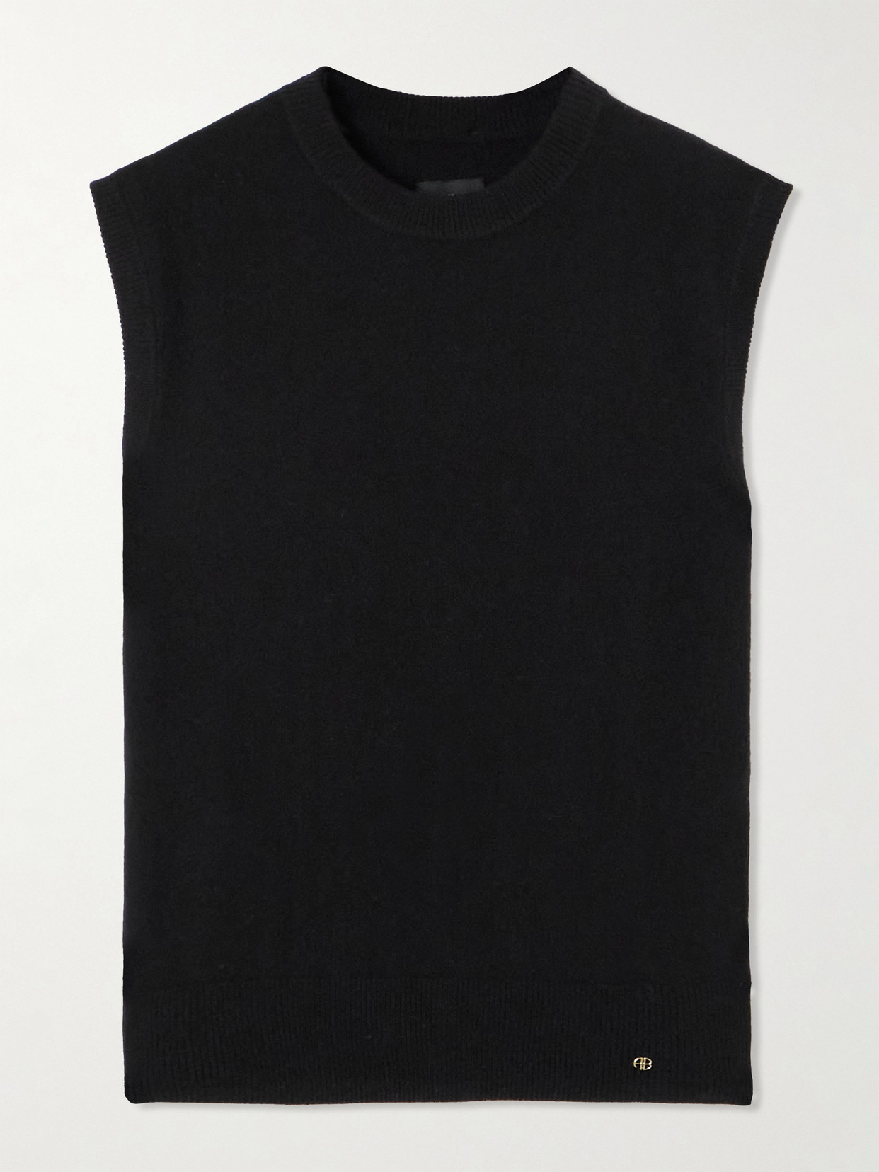 Shop Anine Bing Ronan Cashmere Vest In Black