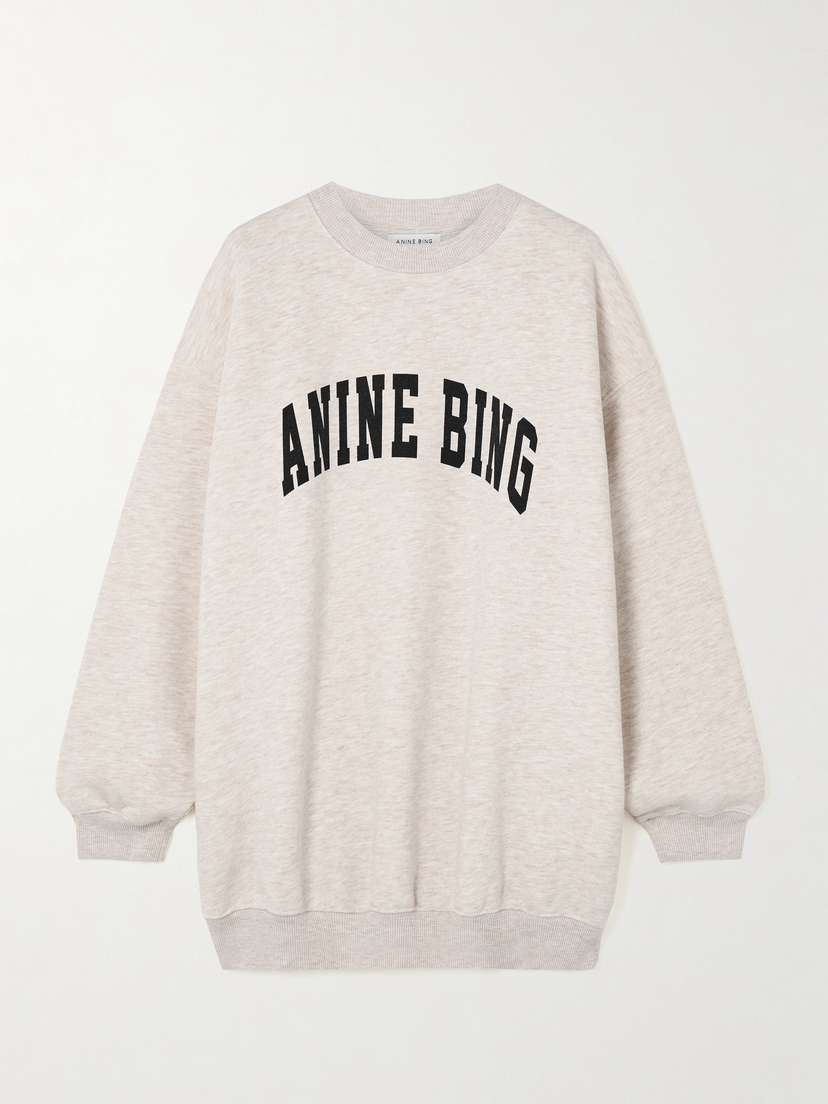 Anine Bing Tyler Printed Cotton-blend Jersey Sweatshirt