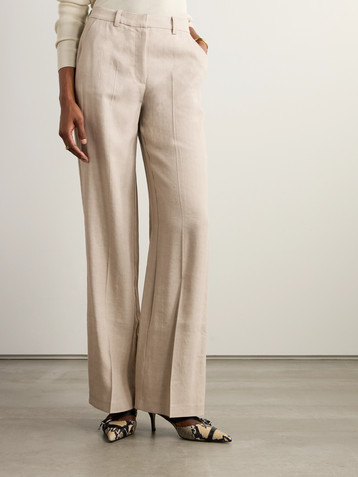 ANINE BING Kline linen-blend wide-leg pants