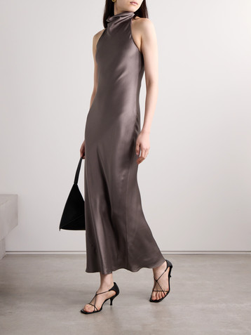 ANINE BING Eliana silk-charmeuse midi dress