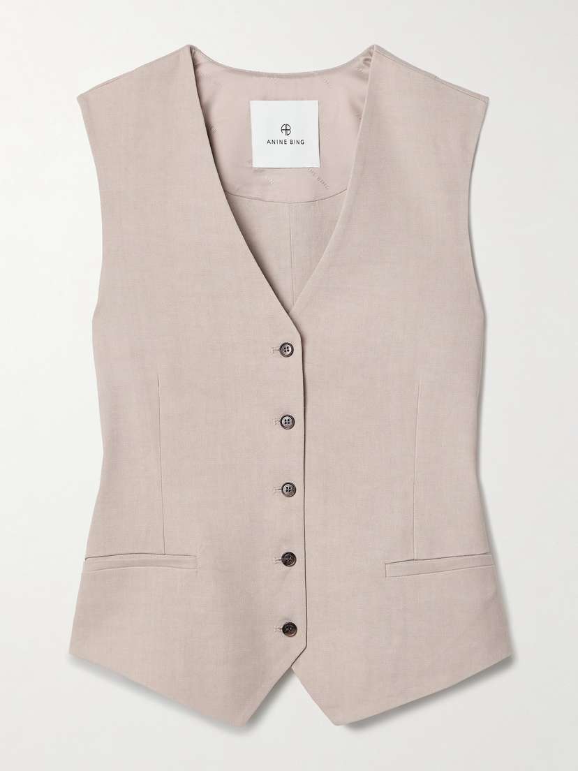 Anine Bing Lena Linen-blend Vest