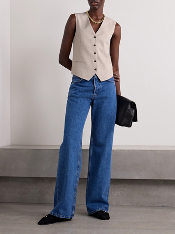 ANINE BING Lena linen-blend vest