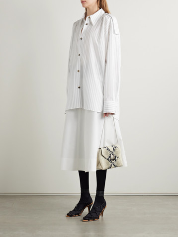 KHAITE Tamal oversized striped cotton-poplin shirt