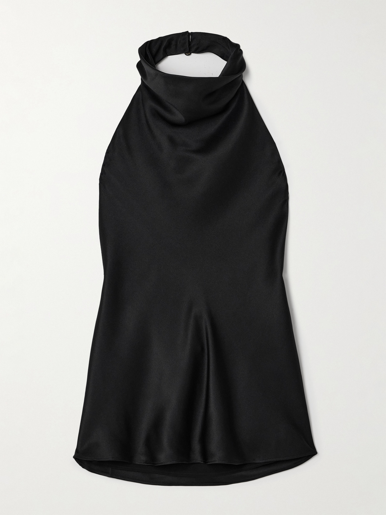 Anine Bing Eliana Halterneck Silk Mini Dress In Black